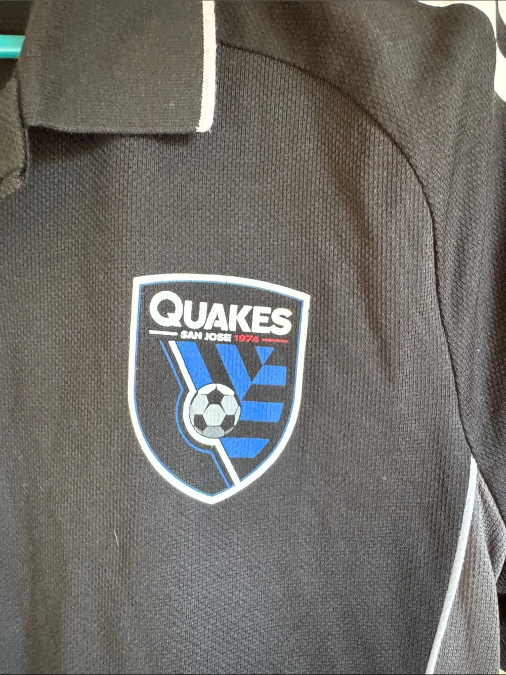 adidas Men's Black and White Quakes Polo Shirt